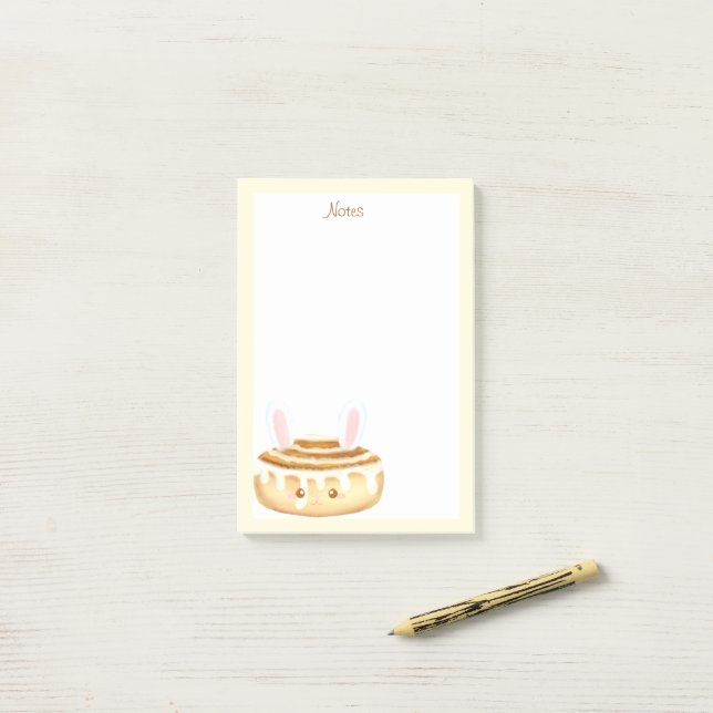Post-it® Bunny Sweet Dessert cannon Bun (Sur un bureau)