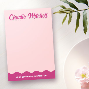 Post-it® Burgundy rose texte rétro bordure ondulée nom pers