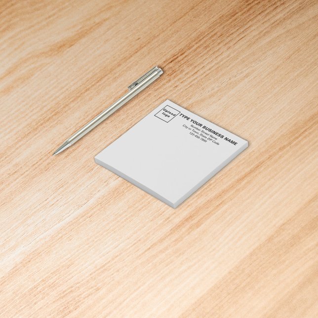 Post-it® Business Grey Carré poster une note (Build brand name awareness. Your business brand on heading of gray square post it note.)