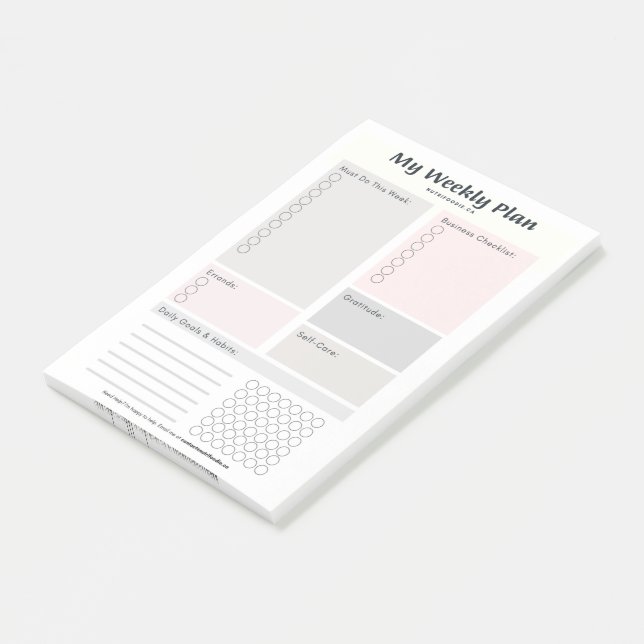 Post-it® Business Weekly Goal & Habit Tracker (Incliné)