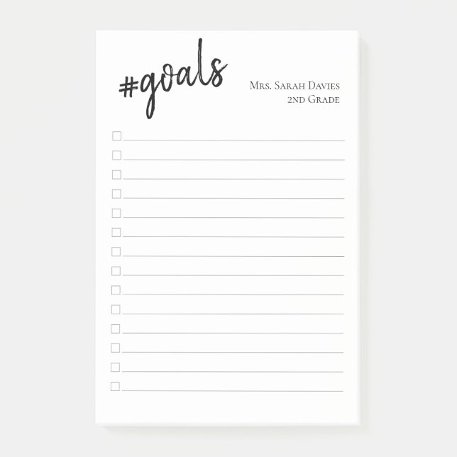 Post-it® #buts nom personnalisable et titre à faire liste (Devant)