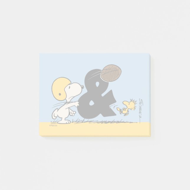 Post-it® cacahuètes | Football Snoopy & Woodstock (Devant)