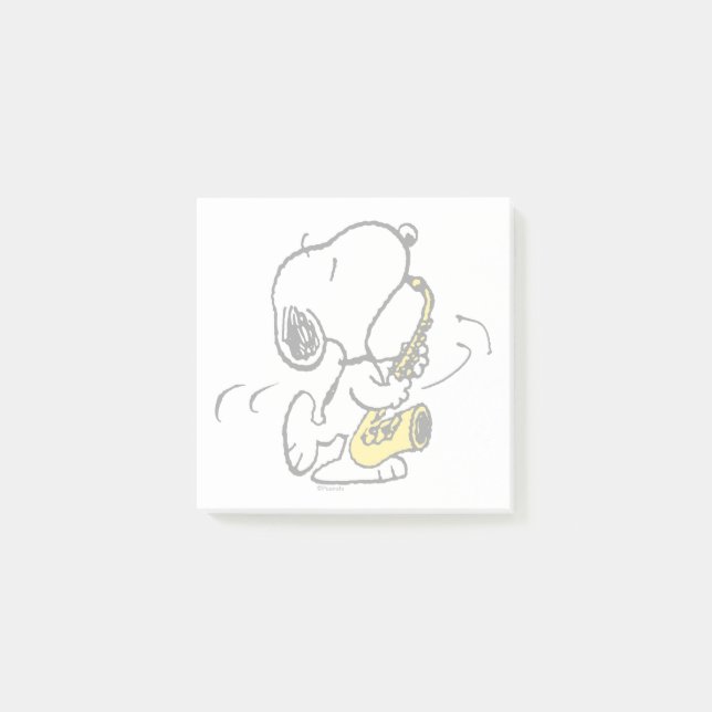 Post-it® cacahuètes | Lecteur Snoopy Saxophone (Devant)