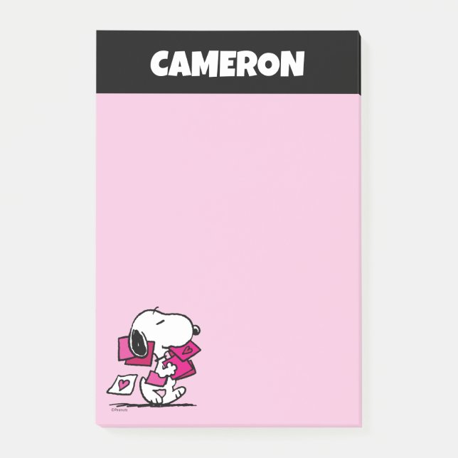 Post-it® cacahuètes | Saint Valentin | Snoopy Avec Valentin (Devant)