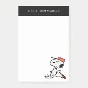 Post-it® cacahuètes   Snoopy at Bat