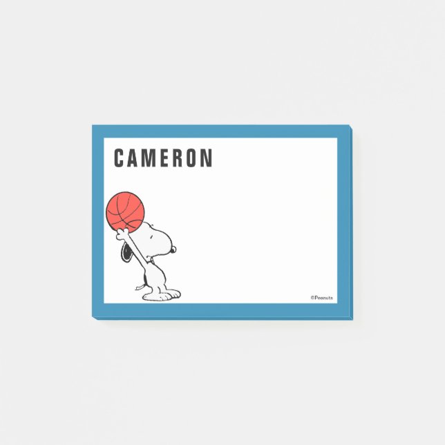 Post-it® cacahuètes | Snoopy Basketball Hoop Shot (Devant)
