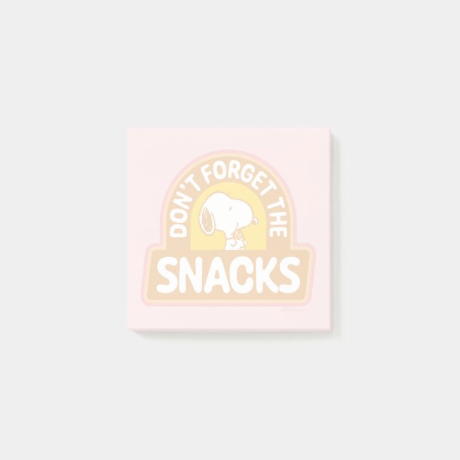 Post-it® cacahuètes | Snoopy N'oubliez pas les snacks (Devant)