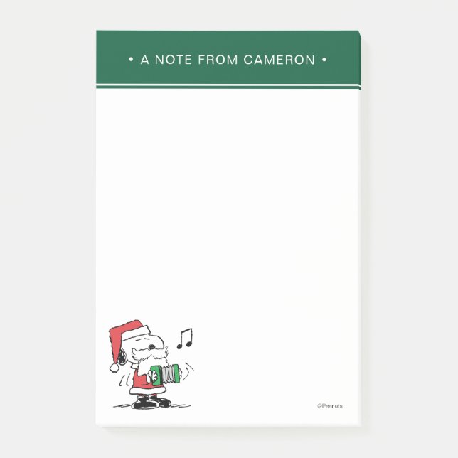 Post-it® cacahuètes | Snoopy Santa Claus Accordian (Devant)
