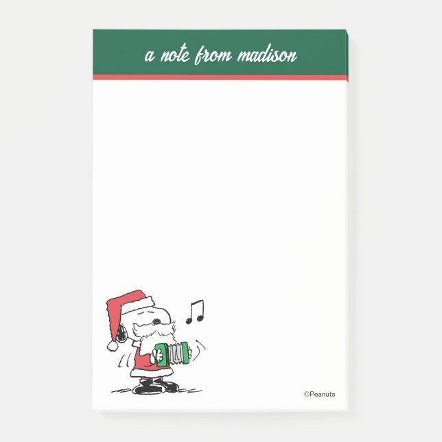 Post-it® cacahuètes | Snoopy Santa Claus Accordian (Devant)