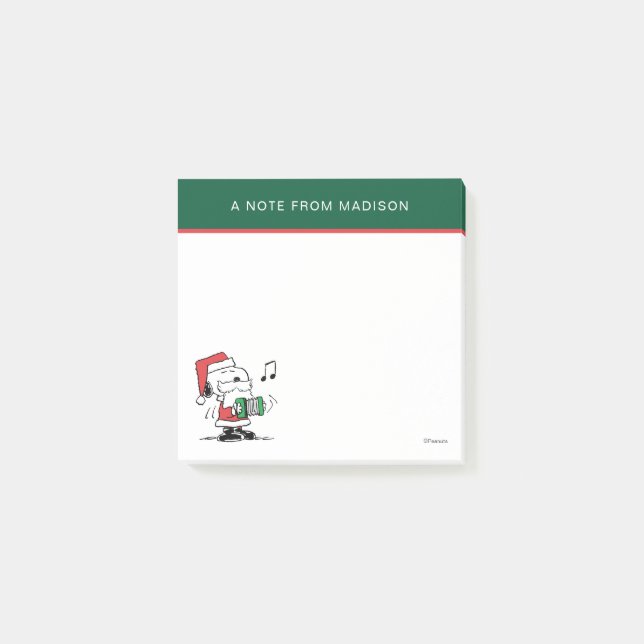 Post-it® cacahuètes | Snoopy Santa Claus Accordian (Devant)