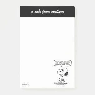 Post-it® cacahuètes   Snoopy Vous ne pouvez pas regarder to