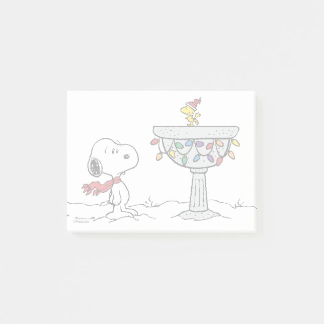 Post-it® cacahuètes | Snoopy & Woodstock Froid Birdbath (Devant)