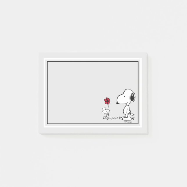 Post-it® cacahuètes | Snoopy & Woodstock Rouge & Noir (Devant)