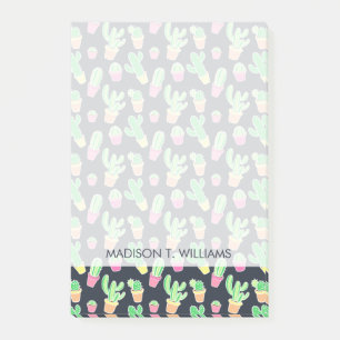 Post-it® Cactus au néon d'aquarelle dans le motif de pots