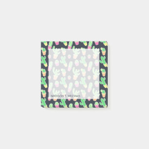 Post-it® Cactus au néon d'aquarelle dans le motif de pots