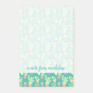 Post-it® Cactus au néon d'aquarelle dans le motif de pots