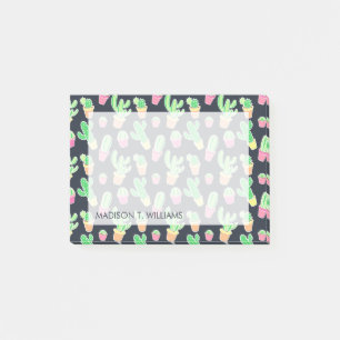 Post-it® Cactus au néon d'aquarelle dans le motif de pots