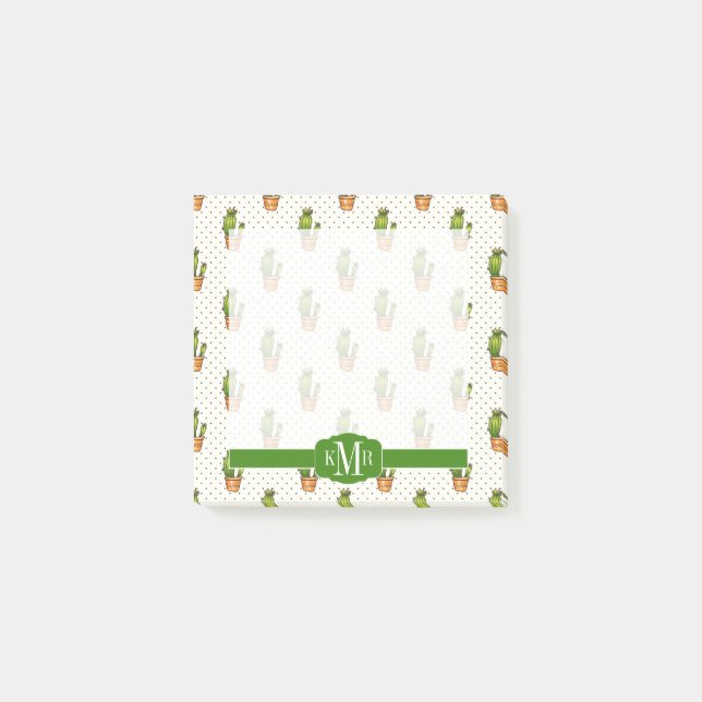 Post-it® Cactus et motif de point succulent de Polk (Devant)