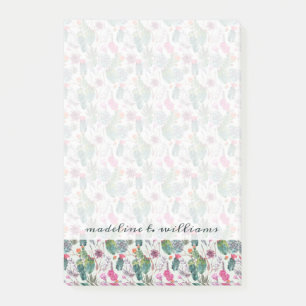 Post-it® Cactus exotique d'aquarelle de Boho et motif