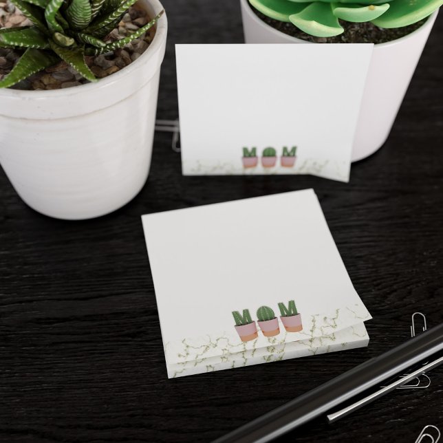 Post-it® Cactus Maman Plante Maman Succulent Post it Notes (Cute post it notes for the plant mom in your life. Great gift for gardeners!)