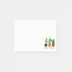 Post-it® Cactus mignon d'aquarelle dans des pots