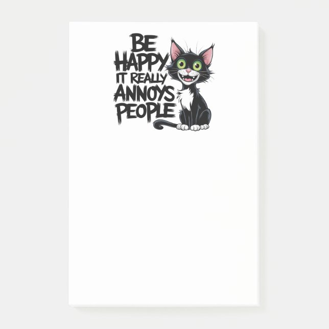 Post-it® Cadeau Amoureux des chats doux Sarcastic Kitty Hum (Devant)