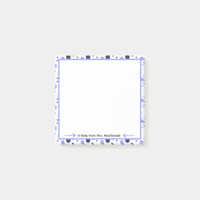 Post-it® Cadeau d'appréciation d'enseignant à pois violets (Devant)