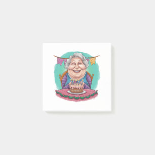 Post-it® Cadeau de gâteau d'anniversaire de grand-mère mign