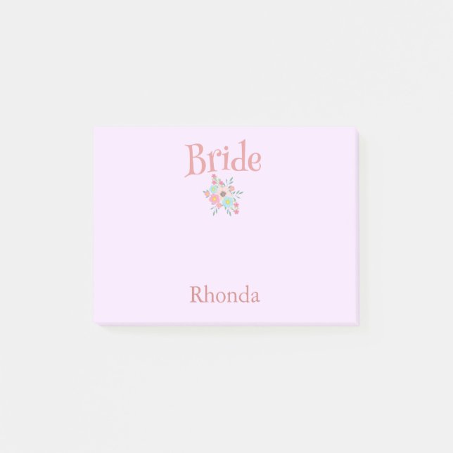 Post-it® Cadeau de mariage rose et bleu pour la mariée (Devant)