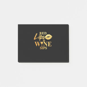 Post-it® Cadeau de Noël Lèvres Rouges et Gorgées de Vin