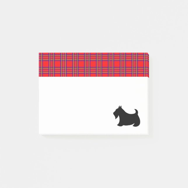Post-it® Cadeau de notes Post It à carreaux Terrier Écossai (Devant)