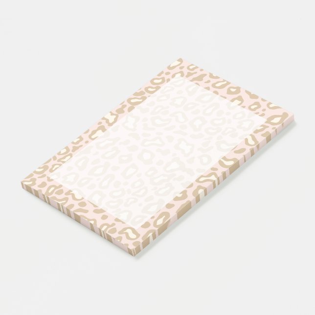 Post-it® Cadeau de notes Post It Léopard Rose (Incliné)