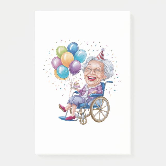 Post-it® Cadeau drôle d'anniversaire pour grand-mère âgée p (Devant)