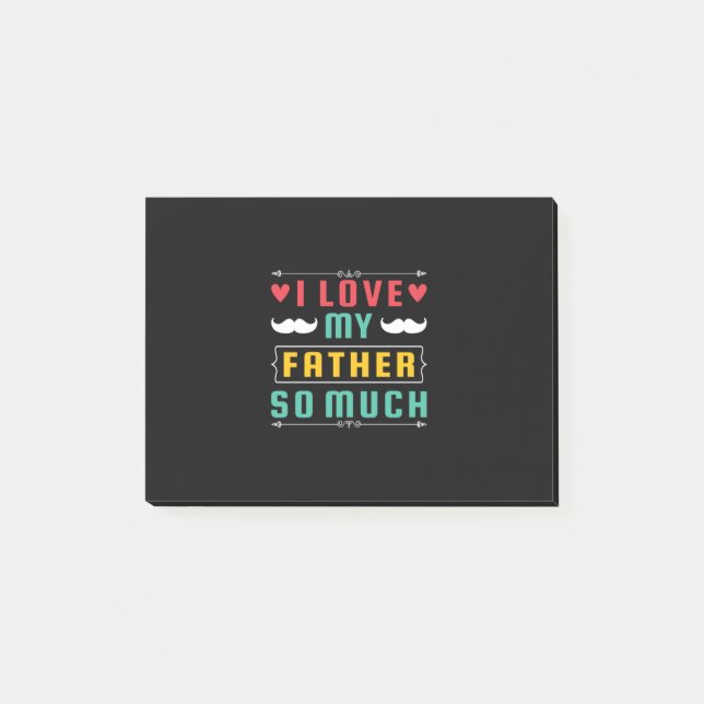Post-it® Cadeau fête des pères | J'aime tellement mon père (Devant)