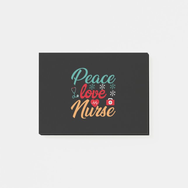 Post-it® Cadeau infirmière | Infirmière Peace Love (Devant)