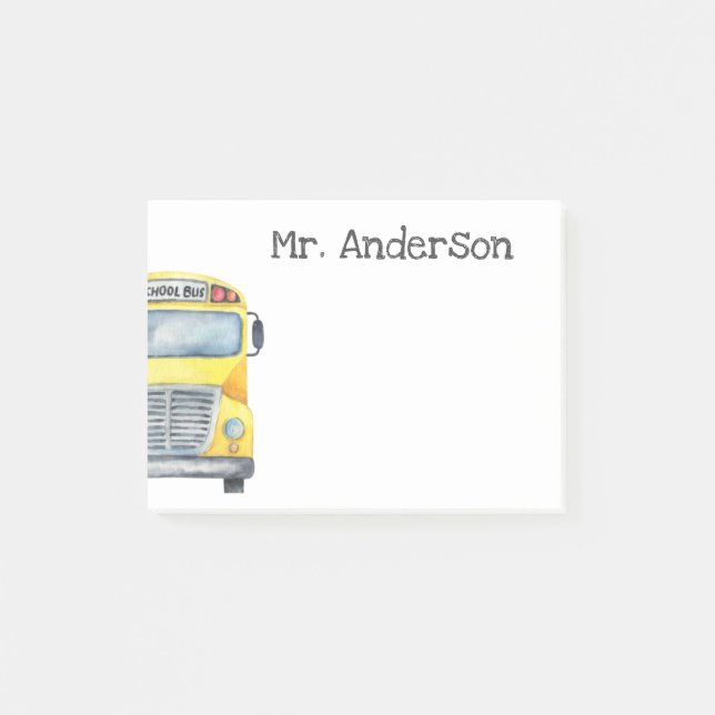 Post-it® Cadeau personnalisé pour chauffeur de bus scolaire (Devant)