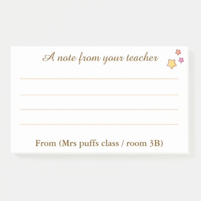 Post-it® Cadeau personnalisé pour l'appréciation des enseig (Devant)