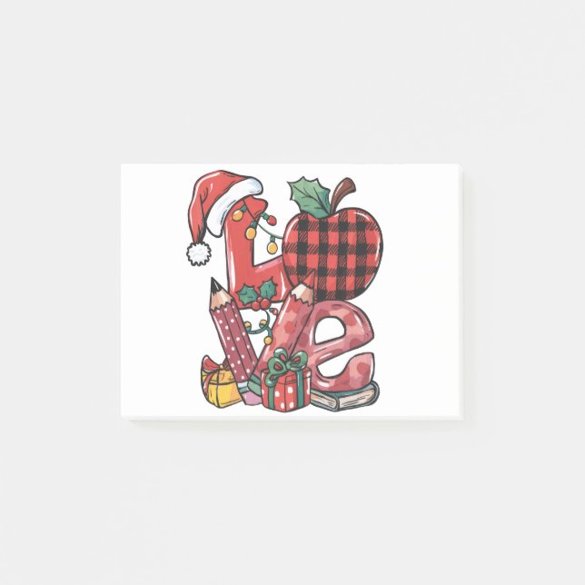 Post-it® Cadeau pour Enseignant | Joyeux Noël Amour (Devant)
