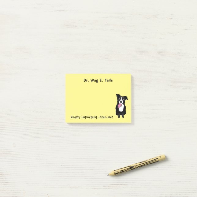 Post-it® Cadeau pour la frontière vétérinaire Collie drôle  (Sur un bureau)