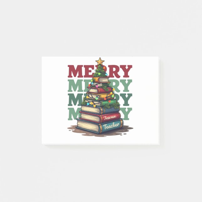 Post-it® Cadeau pour l'enseignant | Livres de Noël pour l'e (Devant)