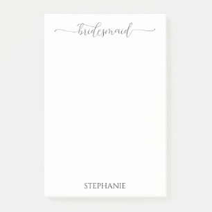 Post-it® Cadeau simple et minimal de script Bridesmaid