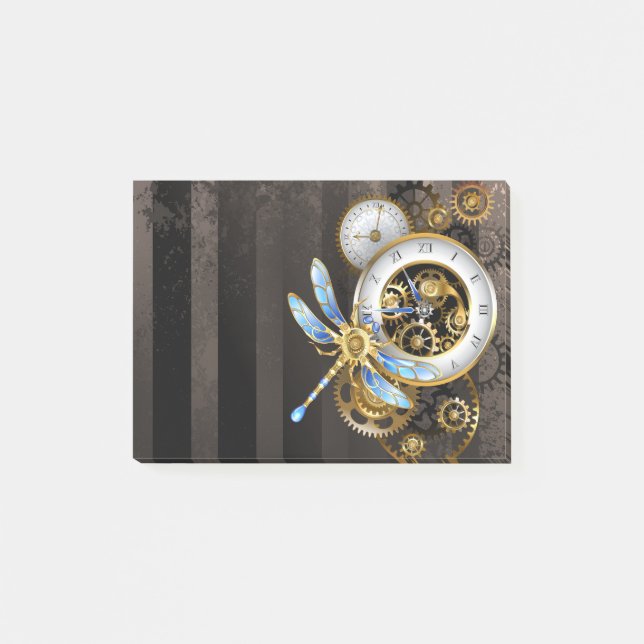 Post-it® Cadran Steampunk avec Libellule (Devant)