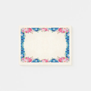 Post-it® Cadre rose et bleu Fleur Fleur Faisant