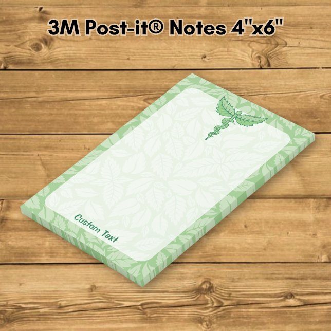 Post-it® Caducée avec fond de feuilles (Créateur téléchargé)