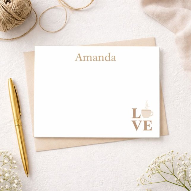 Post-it® Café Amour Blanc et Brown (Créateur téléchargé)