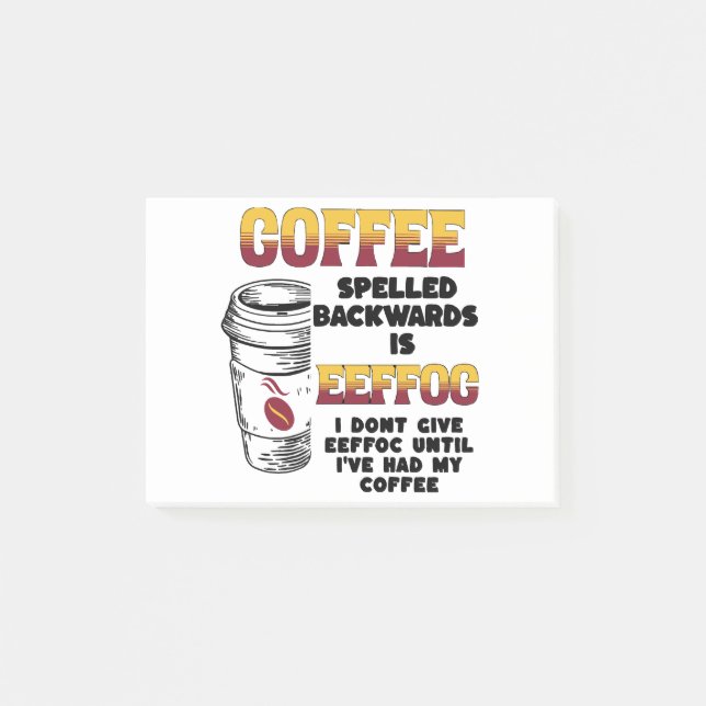 Post-it® Café épelé à l'envers (Devant)