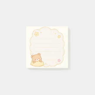 Post-it® Cahier de notes ours endormi mignon Kawaii nuages