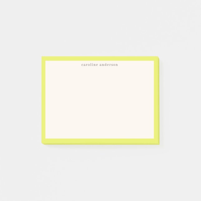Post-it® Cahier de révision Chartreuse personnalisé avec no (Devant)