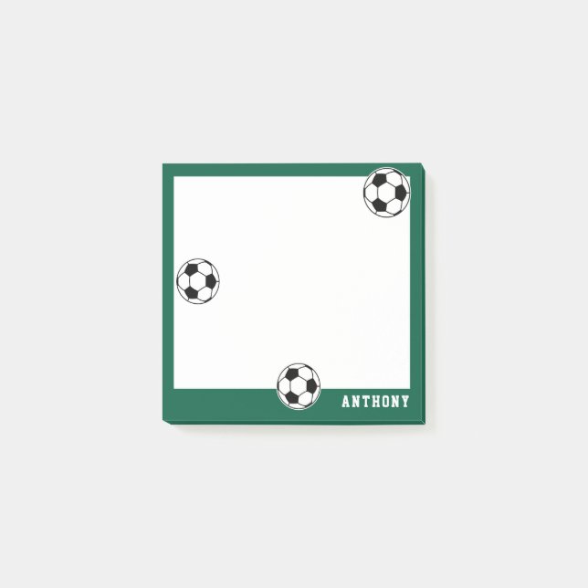 Post-it® Cahier de texte personnalisé Soccer Green pour enf (Devant)