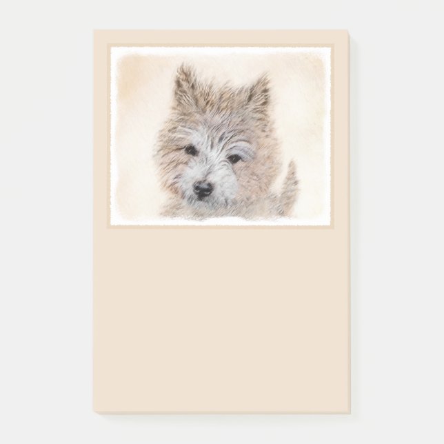Post-it® Cairn Terrier Peinture Chiot - Art Chien original (Devant)